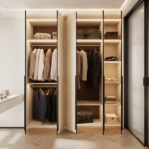 Meubles de chambre à coucher sur mesure de luxe Santopova : Armoire et espace vestiaire minimalistes - Product Image 2