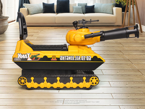 Nuevo diseño de tanque amarillo de paseo en el coche con música y launch ball Baby aprender <span class=keywords><strong>a</strong></span> caminar Coche - Product Image 3