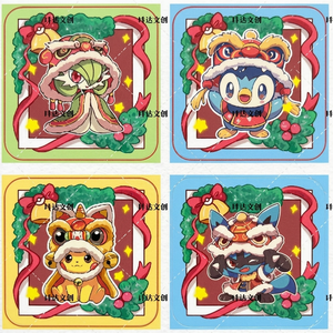 Aimants de réfrigérateur Anime Pokémon, coins carrés, personnalisables, impression couleur intégrale, autocollants magnétiques pour jeux de table, dessin animé Kawaii - Product Image 5