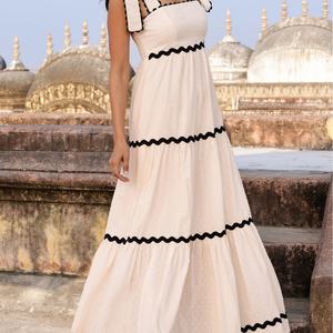 Vestidos de Verano de Algodón Elegantes para Mujer, Diseño Chic de Última Moda, Color Liso, 100% Algodón, Vestido Maxi Informal para Mujer - Product Image 4