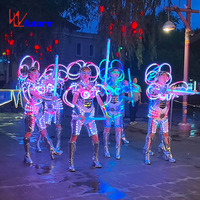 Costume de scène futuriste cyberpunk lumineux à LED réfléchissant au laser pour festival de rave, DJ, performance en boîte de nuit, fête