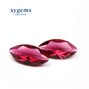 Navette shape rose red crystal glass gems