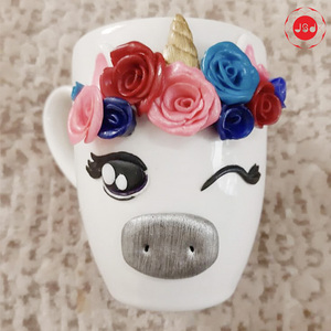 Taza de regalo de arcilla polimérica para chica, esmalte de Color brillante - Product Image 2