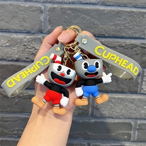 พวงกุญแจการ์ตูนคัพเฮด 3 ตัว ตัวละครในเกม ชัลิส มักแมน แอดเวนเจอร์ จี้ซิลิโคน พลาสติก ยาง ของที่ระลึก - Product Image 2