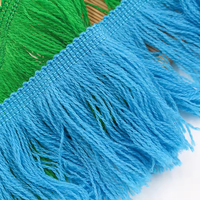 Frange en dentelle acrylique de 7 cm avec pompons, décorée pour écharpe de supporter de football, accessoires de rideau