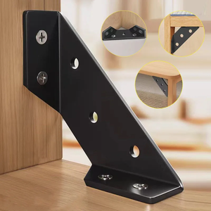 Connecteur d'angle multifonction en acier laminé à froid noir SSR, stabilisateur triangulaire robuste et durable pour diverses applications - Product Image 1