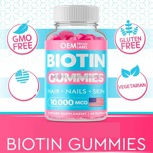 Diyet vitamini takviyeleri Vegan sakızlı şeker biyotin Gummies güçlü saç tırnak büyüme cilt için sağlıklı ve hamilelik sırasında yardımcı olur