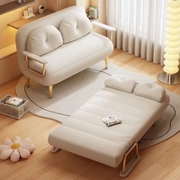 Canapé-lit pliable double usage compact avec structure en bois de pin et rembourrage en fibre de coco pour appartements, salons, balcons et unités de location
