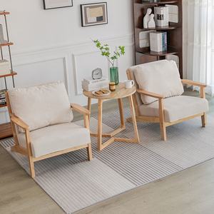 भव्य कपड़े एकल सोफे कुर्सी आधुनिक डिजाइन ठोस लकड़ी के घर फर्नीचर होटल के लिए लिविंग रूम के बेडरूम के लिए - Product Image 4