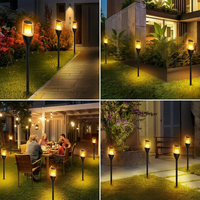 Lampe torche solaire en forme de gobelet, effet flamme, lampe de jardin LED étanche, piquet de sol, décoration extérieure pour allée, cour