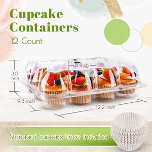 Contenedores de Plástico Desechables para Mascotas al por Mayor, Cajas para Mini Muffins y Cupcakes con 6, 12 y 24 Compartimentos, Bandeja de Empaque con Tapa Transparente - Product Image 3
