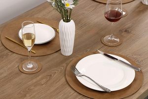 Sets de <span class=keywords><strong>table</strong></span> et sous-verres en cuir PU gaufré Jovono, imperméables et faciles à nettoyer pour la <span class=keywords><strong>table</strong></span> à manger - Product Image 6