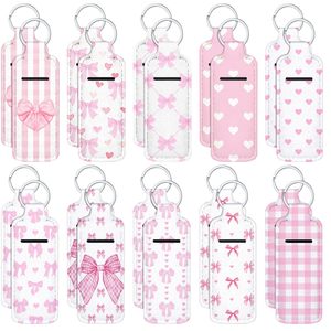 Llavero Portabálsamo Labial de Neopreno con Estampado Floral y Lazo, Funda Portátil <span class=keywords><strong>para</strong></span> Lápiz Labial <span class=keywords><strong>para</strong></span> <span class=keywords><strong>Mujer</strong></span>, En Stock, Logotipo Personalizado - Product Image 2