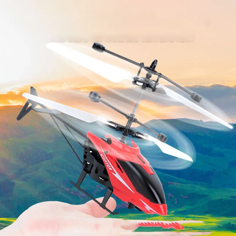 Mini Avión de alta calidad con detección de gestos infrarrojos, Avión de Control remoto, juguetes voladores con luz intermitente, helicóptero Avion RC