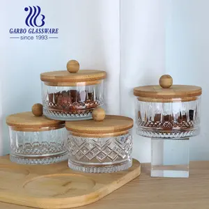 Round Glass Bowls with Bamboo Lid