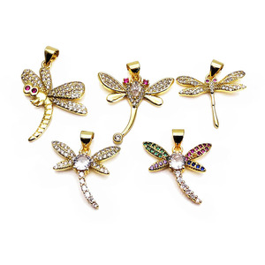 <span class=keywords><strong>Ciondolo</strong></span> CZ8159 con Micro Pavé di Zirconi, Accessorio per Collana a Forma di <span class=keywords><strong>Libellula</strong></span>, Pendente Mosquito Hawk - Product Image 1