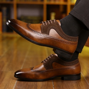 Chaussures Oxford légères pour hommes en cuir PU et daim gaufré, respirantes, antidérapantes, à lacets, pour mariage, soirée, printemps-été - Product Image 3