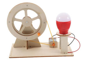 OKYN-G5404 핸드 크랭크 턴테이블 발전기 <span class=keywords><strong>DIY</strong></span> 과학 실험 교육 키트 <span class=keywords><strong>DIY</strong></span> 나무 키트 - Product Image 1