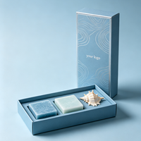 Boîte cadeau de luxe à deux pièces avec couvercle et base pour savons artisanaux, avec impression personnalisée et finition décorative