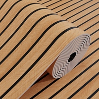 Panneaux Muraux 3D Autocollants en Vinyle Effet Bois Décoration Murale Intérieure pour Fond TV