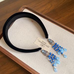 عصابات شعر جديدة من الكريستال للنساء بشرابة فراشة أغطية رأس خرافية على الطراز القديم عصابات شعر حساسة طازجة وأنيقة - Product Image 4