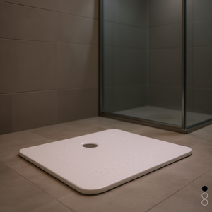 Plato de ducha rectangular de cerámica blanco mate 80 x 120 cm H3.6 - Product Image 3