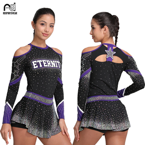 ชุดเชียร์ลีดเดอร์ดีไซน์ใหม่ขายส่ง แบบกำหนดเอง แขนยาว สไตล์แฟชั่น OEM ชุดเชียร์พร้อมโลโก้ของคุณเอง ราคาถูก - Product Image 2