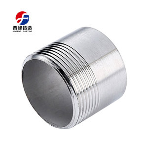 Nipples de Tubo em Aço Inoxidável 304 316, Nipples Femininos Simples NPT Bspt Bspp, <span class=keywords><strong>1</strong></span>/<span class=keywords><strong>2</strong></span>\", <span class=keywords><strong>3</strong></span>/4\", <span class=keywords><strong>1</strong></span>\", <span class=keywords><strong>1</strong></span>-<span class=keywords><strong>1</strong></span>/4\", <span class=keywords><strong>1</strong></span>-<span class=keywords><strong>1</strong></span>/<span class=keywords><strong>2</strong></span>\", <span class=keywords><strong>2</strong></span>\", Superfície Lisa, Baixa Pressão - Product Image 1