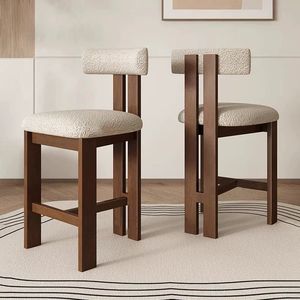 Taburete <span class=keywords><strong>de</strong></span> <span class=keywords><strong>Bar</strong></span> Moderno <span class=keywords><strong>de</strong></span> Madera Maciza con Tapicería <span class=keywords><strong>de</strong></span> Tela, Silla Alta para Hogar, <span class=keywords><strong>Bar</strong></span>, Hotel, Restaurante, Bistro, Cafetería ZN073 - Product Image 1