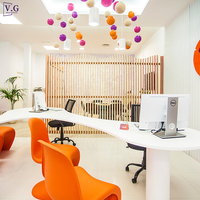 Personnalisé unique particulier luxe surface solide poste de travail bureau mobilier de bureau pour plusieurs personnes