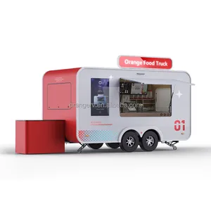 2024 ORANGE Fast Concession Trailer Food Truck Electric Street Kiosk Tuk Crepe Cart Mobile Food Cart Design
