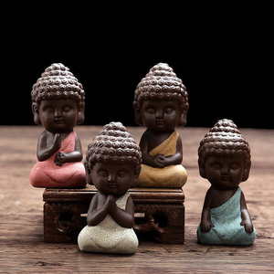 Statuetta di <span class=keywords><strong>Buddha</strong></span> in Ceramica Colorata, Piccola e Carina, per Decorazione o Regalo. - Product Image 3