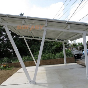 2023 10 kw préfabriqué structure pv toit solaire abri de voiture ombre de montage pour voitures - Product Image 4