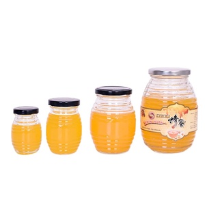 Harga grosir tersedia ukuran yang berbeda stoples kaca untuk lebah madu 380ml kaca heksagon madu stoples kaca unik - Product Image 2