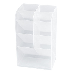 Transparent Slanted Pen Holder <b>Storage</b> Box 9 Grids Plastic Stationery Organizer For <b>Art</b> <b>Supplies</b> Student Desk Use - Product Image 5