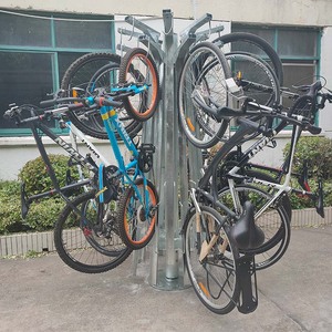 Portabiciclette verticale per montaggio a <span class=keywords><strong>parete</strong></span> rotante autoportante per interni in acciaio per 16 bici - Product Image 1