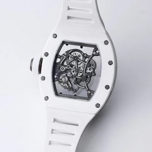 Reloj Mecánico de Esqueleto de Alta Calidad BBRV3 RMUL2, Correa de Acero Inoxidable y Cerámica Blanca, 24 mm, Caja Rectangular de 41 mm - Product Image 6