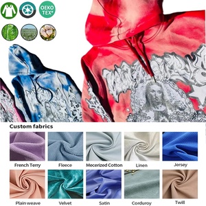 Conjunto de Chándal Oversize Personalizado OEM de Algodón para Hombre, Invierno, con Sudadera Estampada y Efecto Desgastado, Conjuntos de Chándal con Lavado Ácido para Hombre - Product Image 2