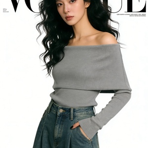 เสื้อเปิดไหล่แขนยาวถักสำหรับผู้หญิงเสื้อเปิดไหล่เซ็กซี่เข้ารูปแฟชั่น - Product Image 5