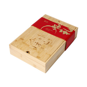 Caja de regalo de bambú con seis compartimentos para embalaje de mooncakes, caja rectangular de madera hecha a mano para almacenamiento de alimentos para el Festival del Medio Otoño - Product Image 5