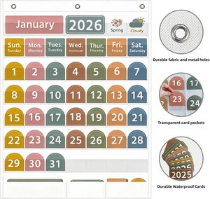 Calendario de Bolsillo para el Aula, Tarjetas Educativas Divertidas para Niños, Papel de Aprendizaje Blanco, Material Imprescindible para el Maestro - Product Image 5
