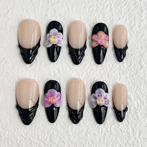 2025 coloridas flores 3D fiesta personalizada <span class=keywords><strong>boda</strong></span> <span class=keywords><strong>uñas</strong></span> regalo dulce perla fresca diamante cereza <span class=keywords><strong>diseño</strong></span> francés almendra <span class=keywords><strong>uñas</strong></span> hechas a mano - Product Image 4