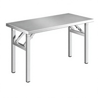 Table de travail pliante en acier inoxydable pour la préparation des aliments, peu encombrante, résistante à la corrosion, idéale pour les restaurants et hôtels
