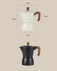 Ensemble de cafetières <span class=keywords><strong>Moka</strong></span> octogonales au design classique italien en aluminium, céramique et verre – Produit métallique pour le commerce électronique transfrontalier en gros - Product Image 3