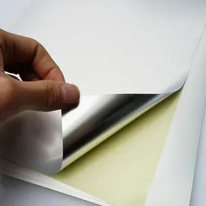 Top-Coate Zilverkleurige Gemetalliseerde Polyester Zelfklevende Film Permanent Acrylklevend Elektronisch Adhesielabel