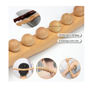 Bastone Gua Sha in Legno, Strumento per Massaggio Corpo con 8 Sfere, Massaggiatore Manuale per Addome e Cellulite, per Alleviare il Mal di Schiena, Coppa per Massaggio in Legno - Product Image 6