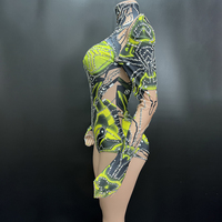 Novance Y4281 – Nouveautés 2024 : Combinaison moulante à manches longues pour femme, ornée de strass, tenue de performance sexy et luxueuse pour soirée