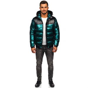 2024 Custom Logo Quilted Men's Winter Puffer Jackets Comfortable Padded <b>Bubble</b> <b>Coats</b> Stand Collar Front Logo Long Outdoor OEM - Product Image 1
