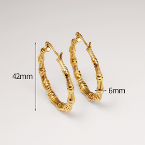 Custom Bamboo <strong>Earrings</strong> Big Large Hoop <strong>Earrings</strong> Hip Hop Women Personalized <strong>Infinity</strong> <strong>Earring</strong> Stainless Steel Fine Jewelry Gift - Product Image 6