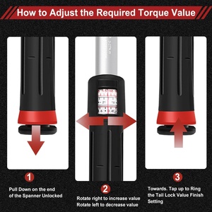1/4 inç sürücü, çift yönlü ayarlanabilir pencere tarzı tork anahtarı 3-27 Nm - Product Image 4